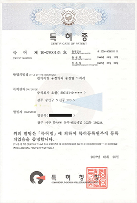 특허 제 10-0700134 호